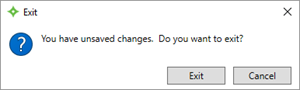 Unsaved changes confirmation message